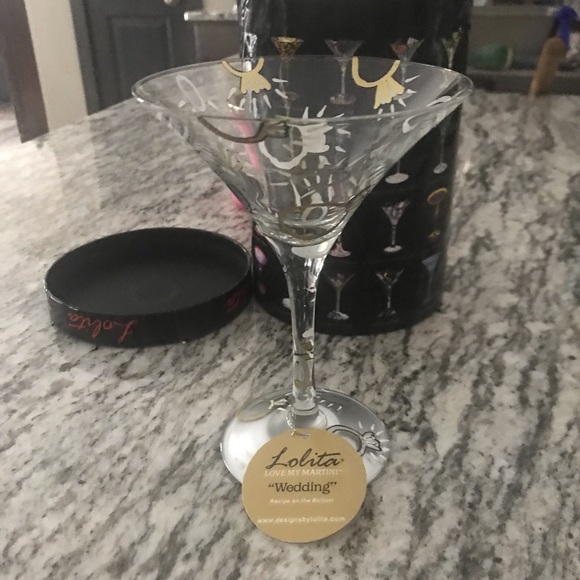 Lolita “Wedding” Hand Painted Martini Glass - Picture 5 of 7
